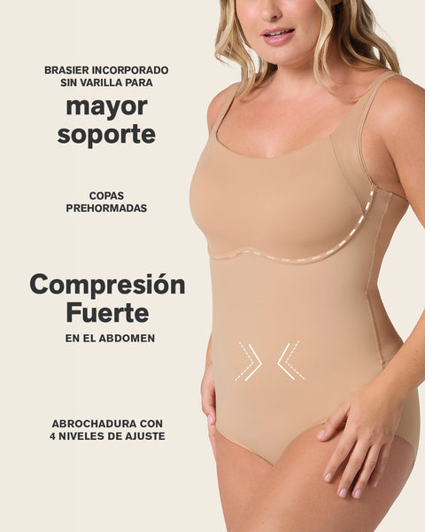 Scoop Back Wireless Classic Sculpting Bodysuit#color_801-golden-beige