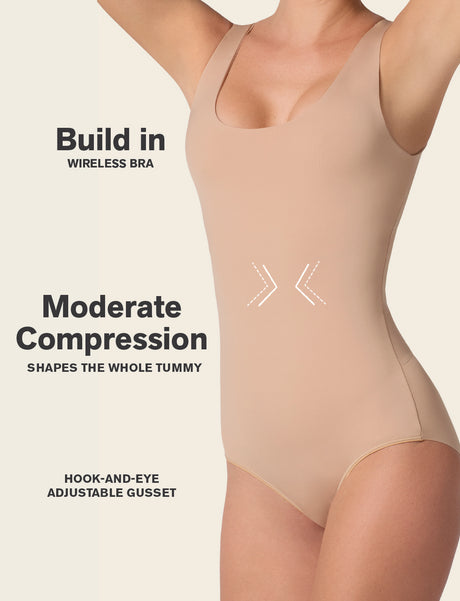 Summer Shapewear: Plunge Classic Sleeveless Shaper Bodysuit
