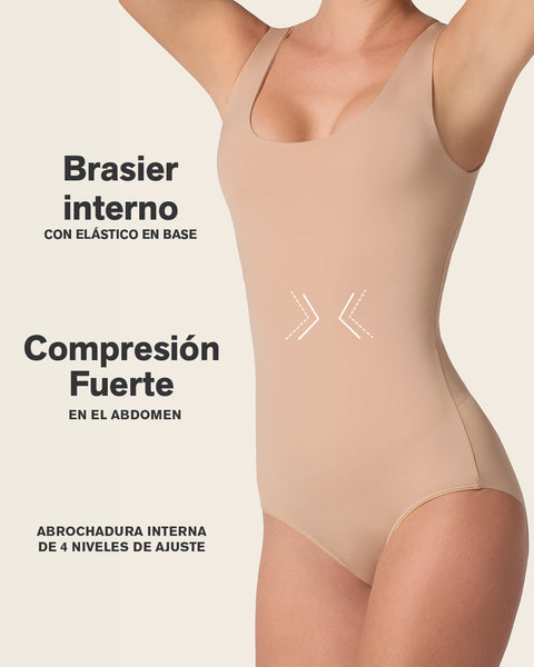 Scoop Back Wireless Classic Sculpting Bodysuit#color_801-golden-beige