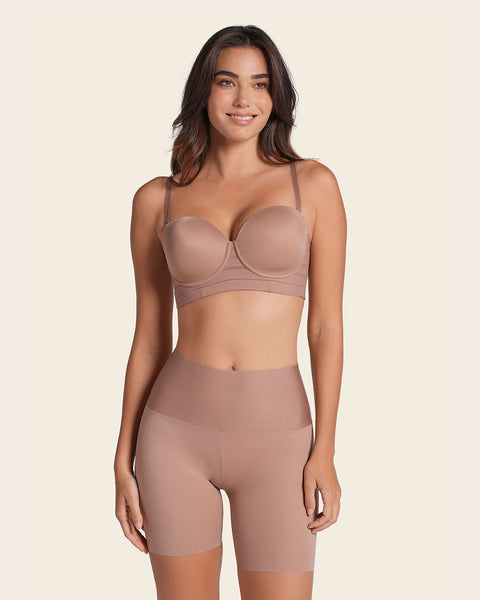 Stay-in-place seamless slip short#color_857-brown