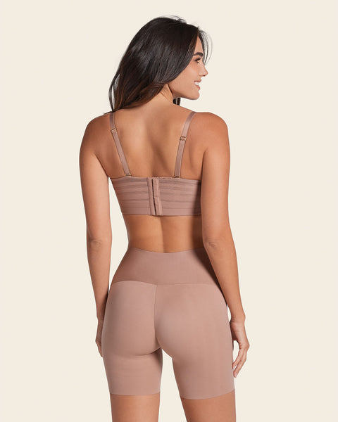 Stay-in-place seamless slip short#color_857-brown