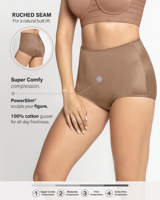 High-cut classic shaper panty#color_857-brown