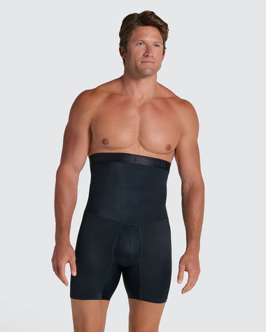 Leo high waist stomach shaper with boxer brief#color_700-black