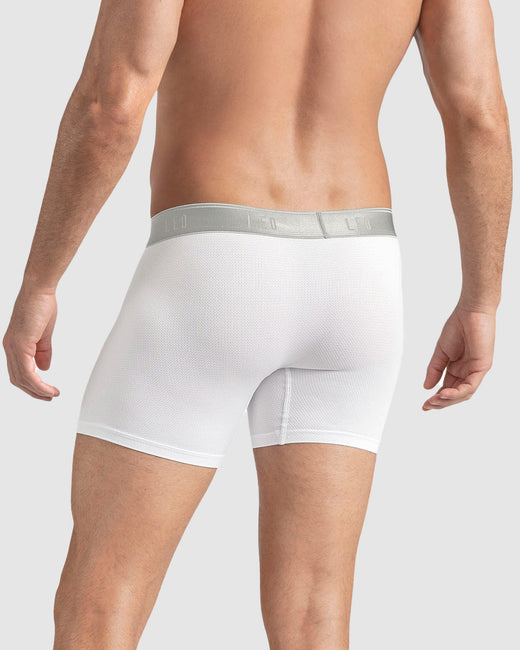 Ultra-Light Boxer Brief with Ergonomic Pouch#color_134-white-with-gray-elastic