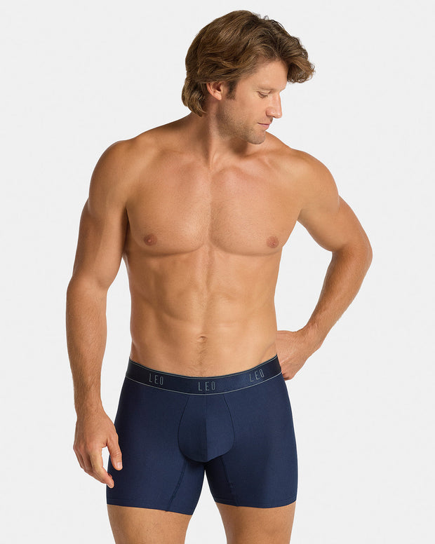 Mid-length boxer brief with ergonomic design