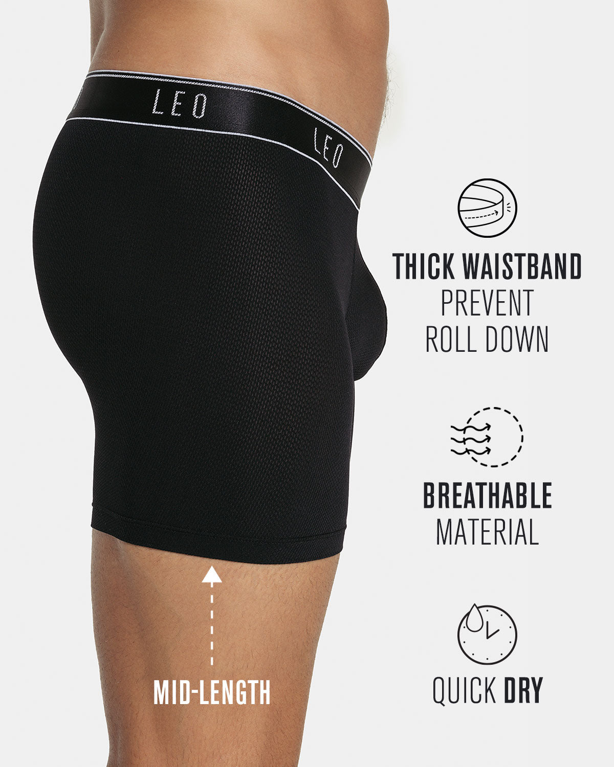 3-Pack Ultra-Light Boxer Briefs with Ergonomic Pouch | Leonisa
