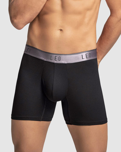 Ultra-Light Boxer Brief with Ergonomic Pouch#color_701-black-elastic-gray