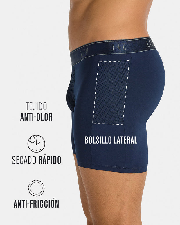Long Athletic Boxer Brief with Side Pocket