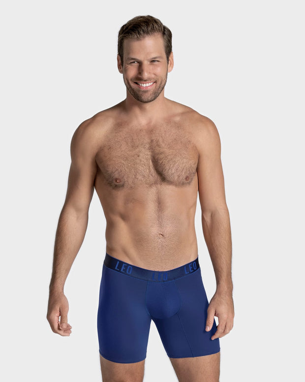 Long athletic boxer brief with side pocket