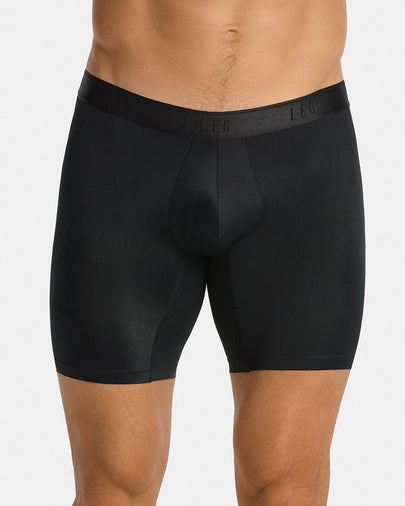 Microfiber Long Boxer Brief with Ergonomic Pouch#color_701-black