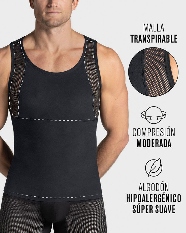 Stretch cotton moderate compression shaper tank