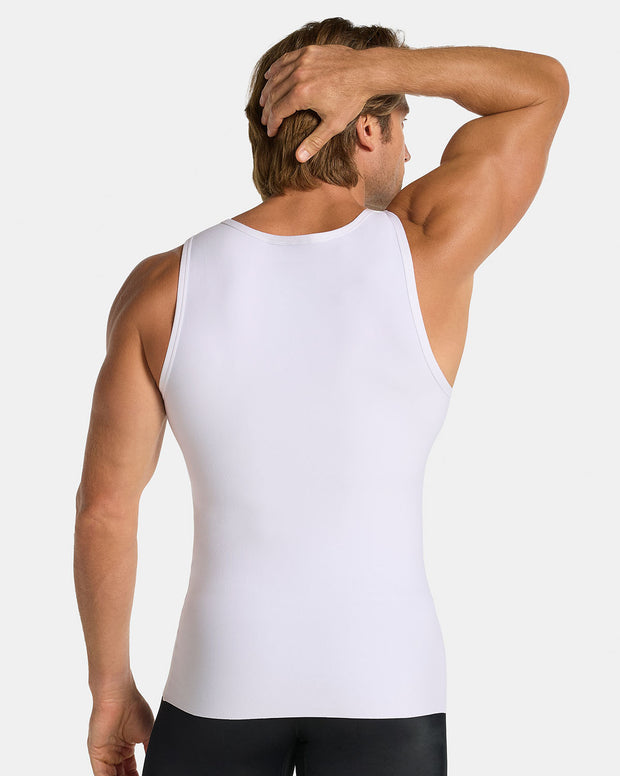 3-Pack of Stretch Cotton Moderate Compression Shaper Tanks with Mesh Cutouts