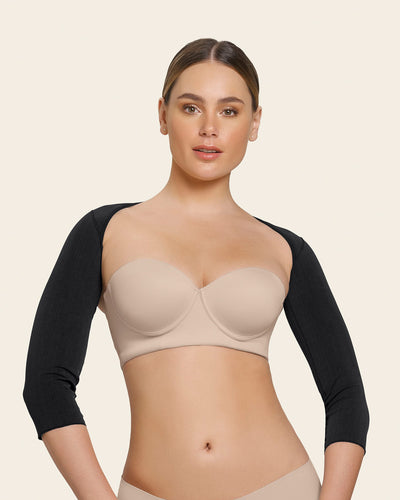Invisible smoothing ¾ sleeve arm shaper#color_700-black