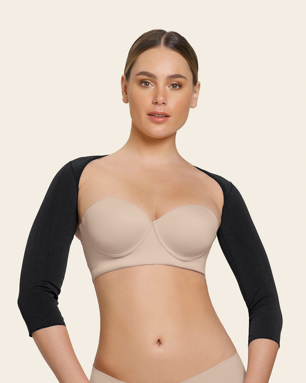 Invisible smoothing ¾ sleeve arm shaper#color_700-black
