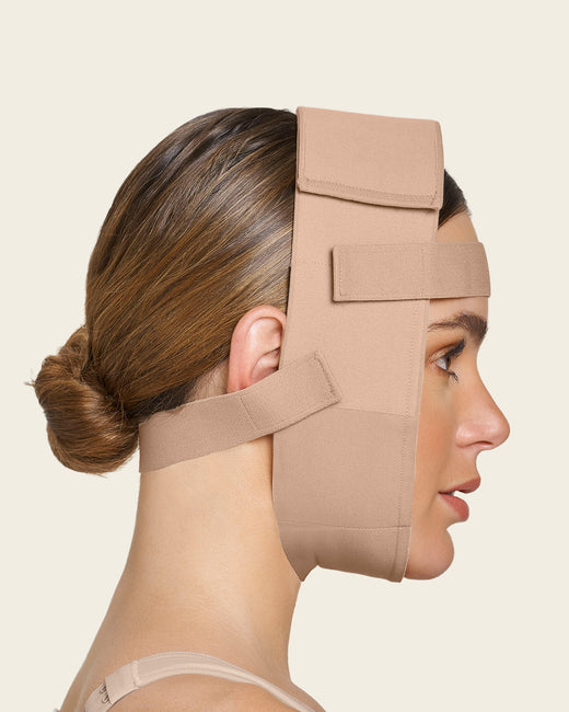 Post-surgical facial compression wrap#color_852-soft-natural