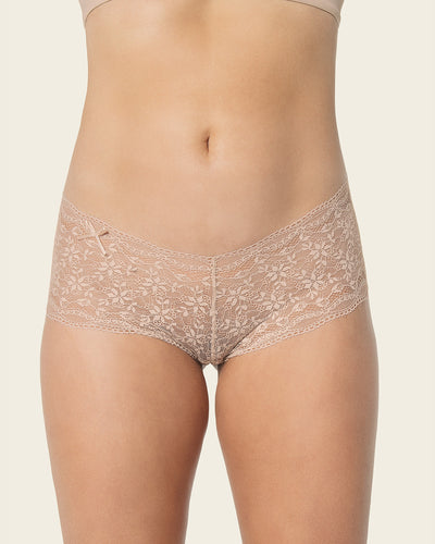 Hiphugger style panty in modern lace#color_801-brown