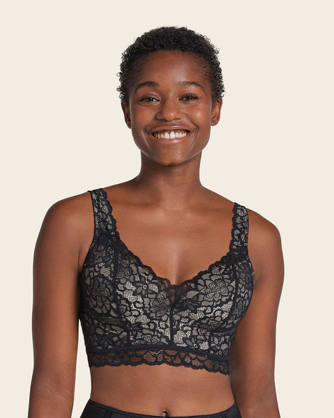 Luxe lace underwire smoothing bustier#color_700-black