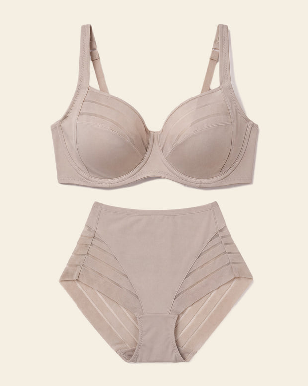 ContourFit Bra & Stripe Undetectable Panty in Nude