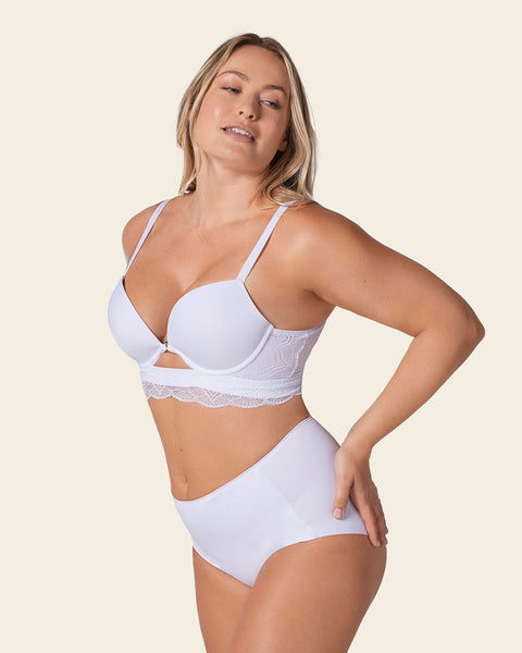 Front cutout demi-cup double push up bra luxe lift#color_000-white
