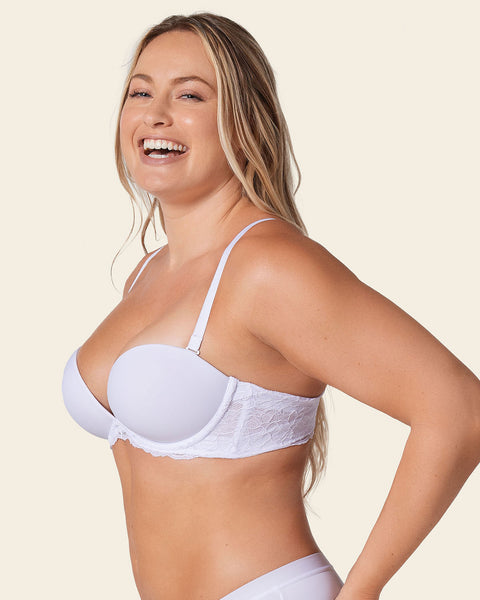 The 3d bra: triple push-up plunge bra#color_000-white