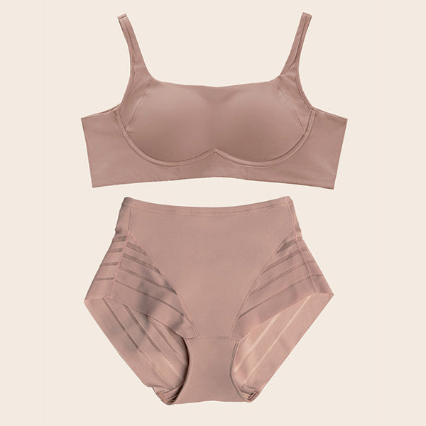 Everyday Bra + Stripe Undetectable Shaper Panty en Palo de Rosa