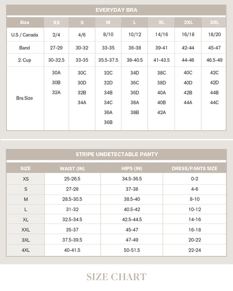 Everyday Bra + Stripe Undetectable Shaper Panty en Café Medio