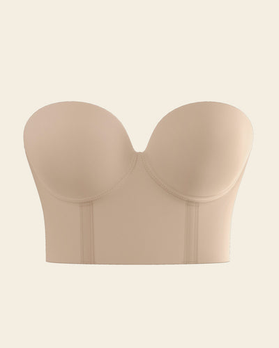 Summer Gift! MIARHB Women's Strapless Non-slip Underwear Small Chest  Gathered Adjustment Type Beautiful Back Bra Side Retraction Pair Breast Bra  L