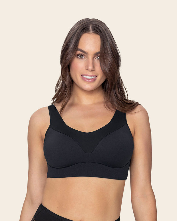 Wireless supportive full coverage contouring bra#color_700-black
