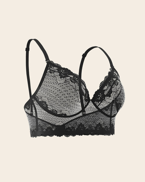 All sheer lace bustier bra#color_700-black