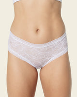 Floral lace cheeky panty#color_000-white