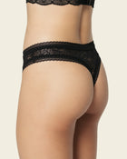 Floral lace thong panty