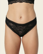 Floral lace thong panty