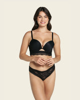 Floral lace thong panty#color_700-black