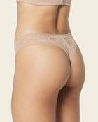 Floral lace thong panty