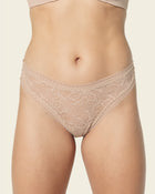 Floral lace thong panty