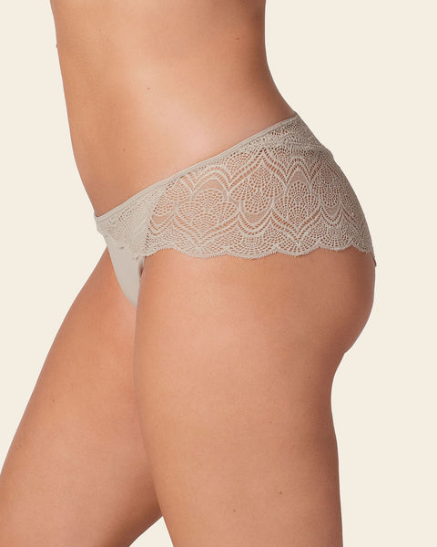 Half-and-half sheer lace cheeky hipster panty#color_802-nude
