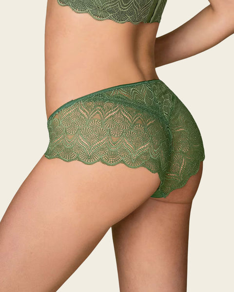 Half-And-Half Sheer Lace Cheeky Hipster Panty#color_068-green