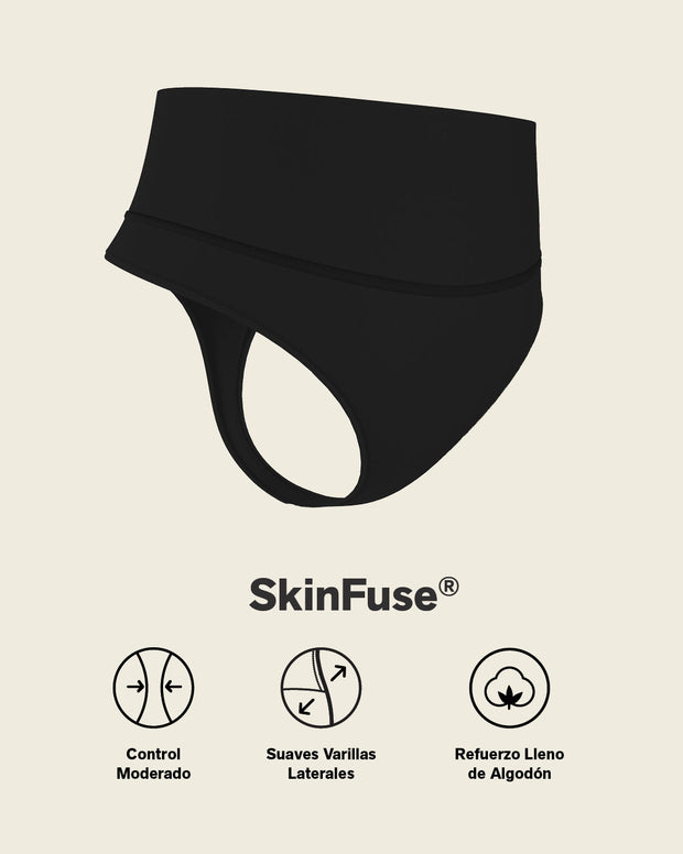 High-waisted seamless moderate shaper thong panty