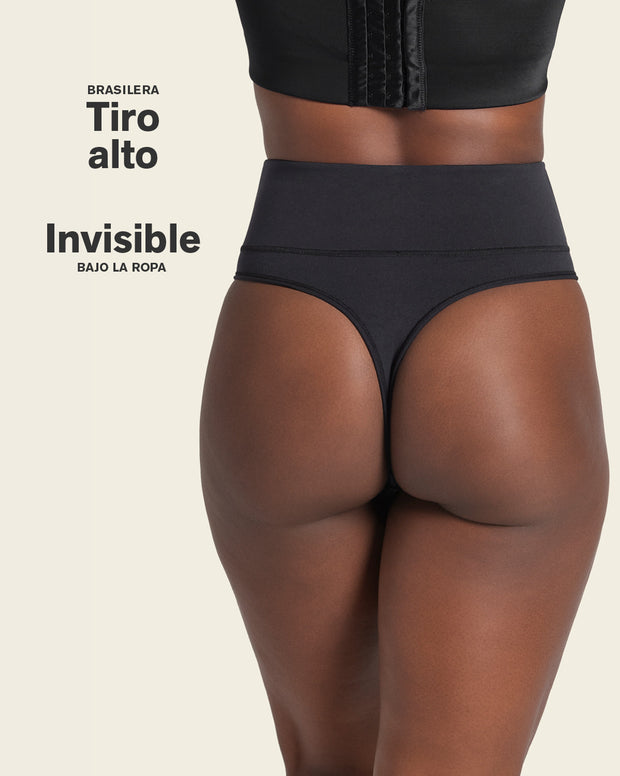 High-waisted seamless moderate shaper thong panty