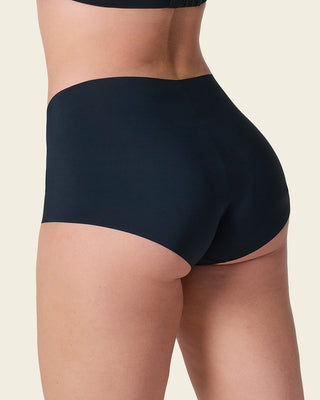 Mostly Covered Invisible Microfiber Boyshort Panty#color_700-black