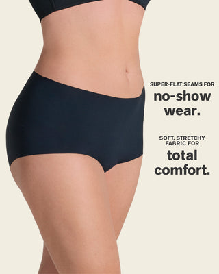 Mostly Covered Invisible Microfiber Boyshort Panty#color_700-black