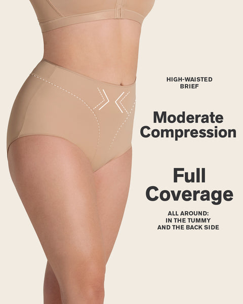 High-Waisted Full Coverage Shaper Panty#color_801-golden-beige