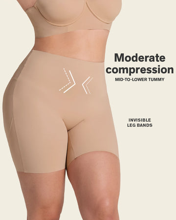 High-Waisted Mid-Thigh Shaper Short#color_801-golden-beige