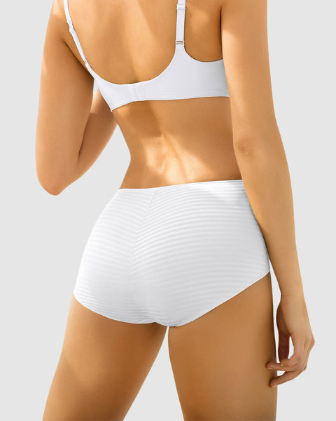 High-waisted striped classic panty#color_000-white