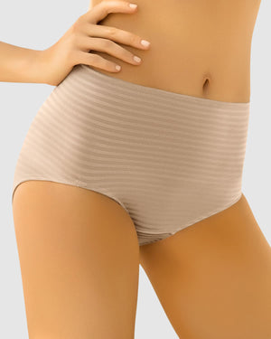 High-waisted striped classic panty#color_802-nude