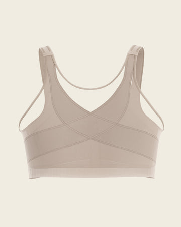 Multi/functional back support posture corrector wireless bra#color_802-nude