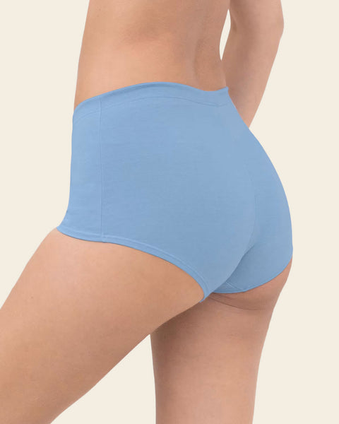 3-Pack Stretch Cotton Comfy Boyshort Panties#color_s30-light-blue-dots-dark-blue