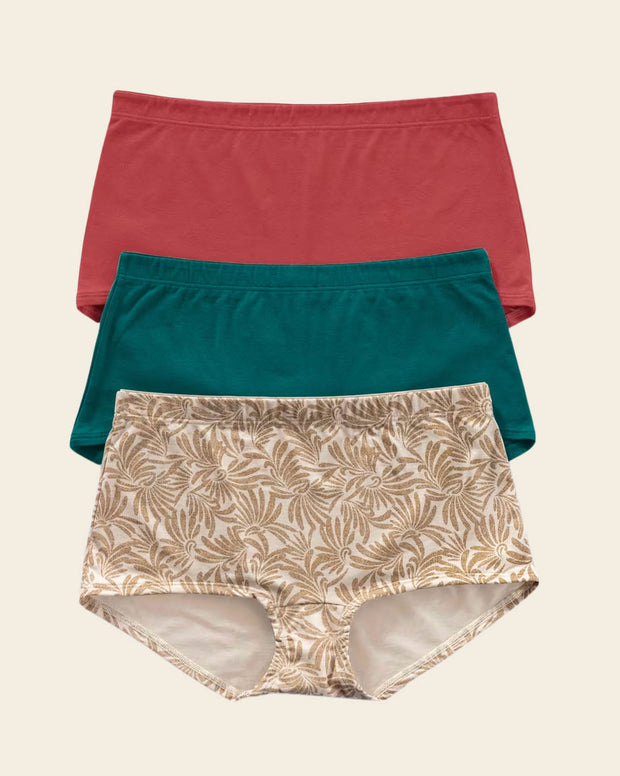 3-Pack Stretch Cotton Comfy Boyshort Panties