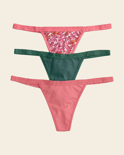 Victoria's Secret PINK Logo Thong Panty Set of 3 