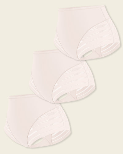 Lace stripe undetectable classic shaper panty#color_000-white